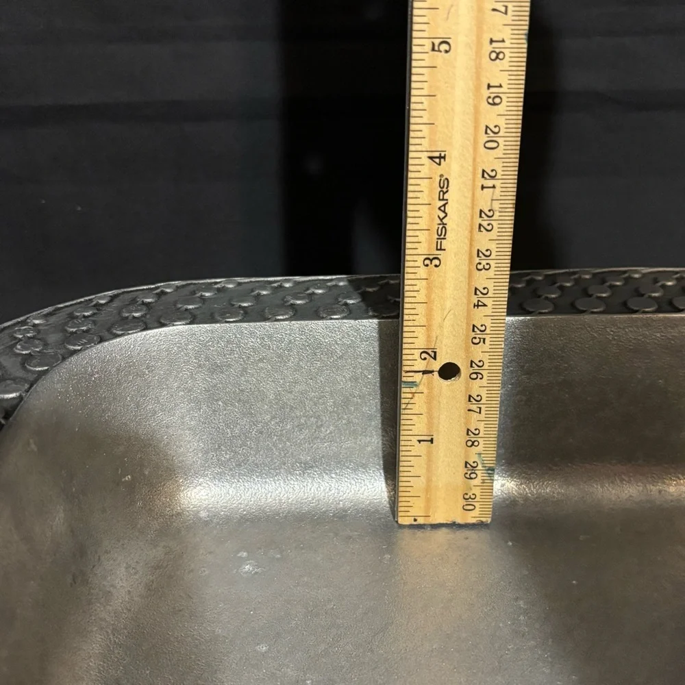 Wilton Armetale Decorative Square Metal Bowl in Pewter Tone Bubble String Design